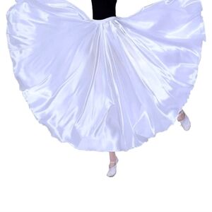 Elegant White Satin Skirt